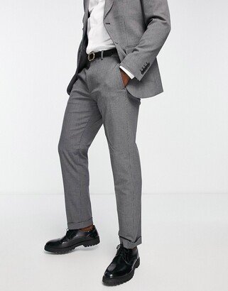 slim fit suit pants in gray houndstooth