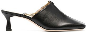 Square-Toe Leather Mules