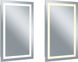 49 x 30 Abril Matte White Rectangle LED Wall Mirror