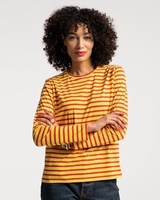 Long Sleeve Striped Shirt Yellow Red