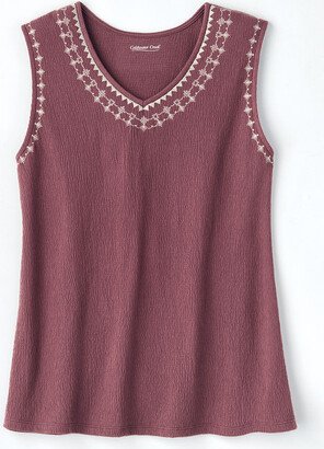 Women's Wildwind Embr Textured Tank Top - Fig - PXL - Petite Size