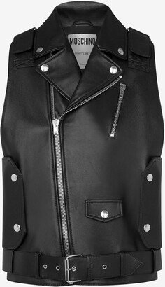 Nappa Leather Biker Gilet