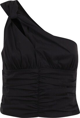 Ruched One Shoulder Cropped Top