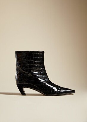 The Arizona Boot in Black Croc Embossed Leather