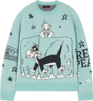 Freezy Peazy Crewneck Intarsia-Knitted Jumper