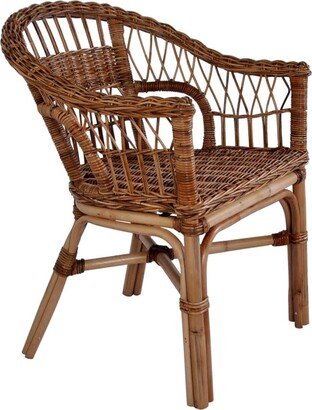 Patio Chair Natural Rattan Brown - 21.7 x 23.2 x 31.9