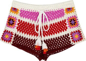 Patchwork Crochet Shorts, Dress, Cotton Shorts