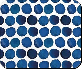 Mouse Pads: Watercolor Dots - Dark Mouse Pad, Rectangle Ornament, Blue