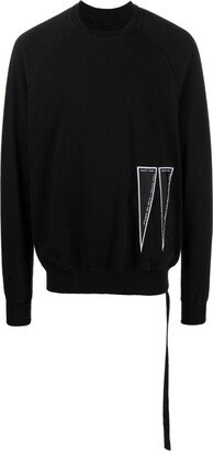 Baseball embroidered-motif knitted sweatshirt