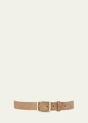 Suede Boyfriend Belt, Camel