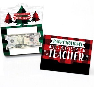 Big Dot Of Happiness Plaid Teacher Appreciation Holiday & Christmas Money And Gift Card Holders 8 Ct