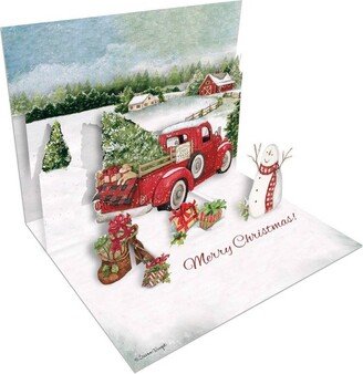 8ct Santa's Truck Pop-Up Boxed Christmas Cards