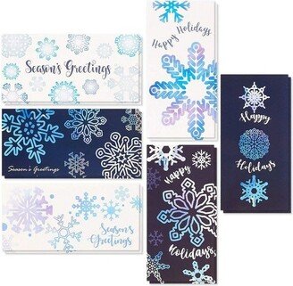 Best Paper Greetings 36 Pack Christmas Money Cards with Envelopes, 6 Holiday Snowflake Designs (3.6 x 7.25 In)