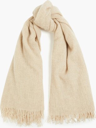 Fringed cashmere scarf