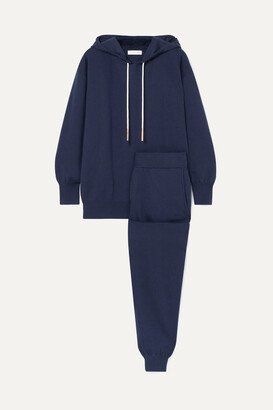 Gia Paris Silk And Cashmere-blend Hoodie And Track Pants Set - Blue