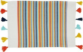 Saro Lifestyle Fiesta Placemats with Stripe Design, Set of 4, 20