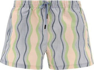 Striped Drawstring Swim Shorts