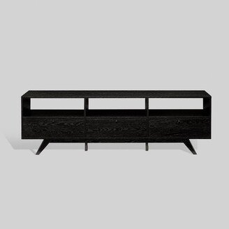 Mid-Century Modern Low TV Stand with Storage for TVs up to 80 - Saracina Home