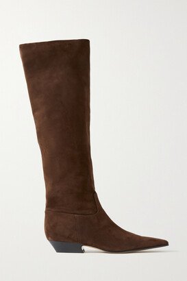 Marfa Suede Knee Boots - Brown