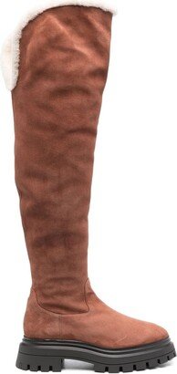 Bedford suede thigh-high boots