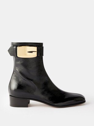 G-buckle Patent-leather Boots