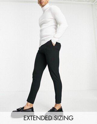 super skinny cropped smart pants in black