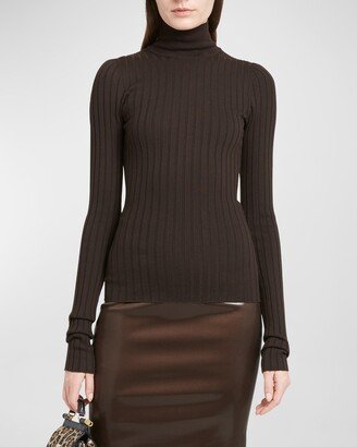 Turtleneck Wide Rib Sweater