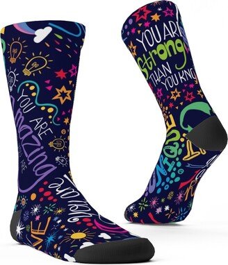 Socks: Affirmations Custom Socks, Multicolor