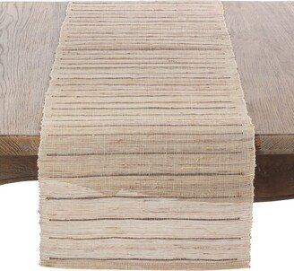 Saro Lifestyle Nubby Texture Stripe Design Woven Table Runner