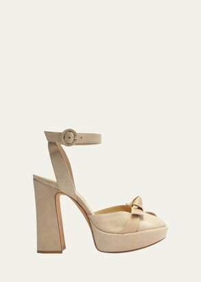 Pepitta Bow Ankle-Strap Platform Sandals-AA