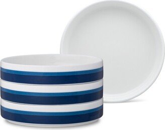 ColorStax Stripe Blue Set of 4 Stax Deep Plates