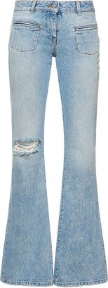 Low rise denim bootcut jeans