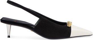 45MM Mona Leather & Suede Slingbacks