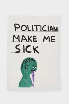 Politicians Make Me Sick Tea Towel x David Shrigley