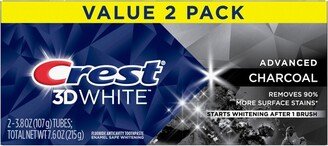 Crest 3D White Advanced Charcoal Teeth Whitening Toothpaste - 3.8oz/2pk