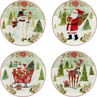 Joy of Christmas 9 Dessert Plates Set of 4