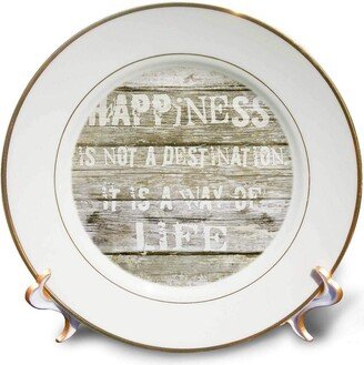 3dRose Typography quote on wood happiness is not a situation but a way of life, 8-Inch