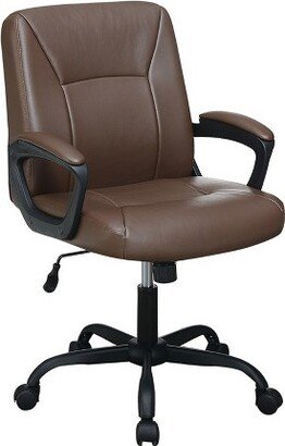 Adjustable Height Office Chair with Padded Armrests, Brown