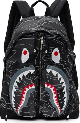 Black Layered Line Camo Shark Backpack