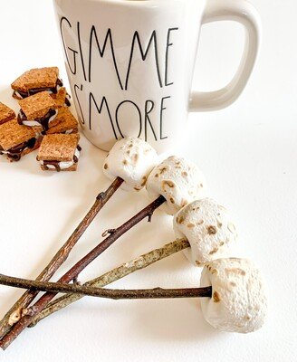 Fake Roasted Marshmallow On A Stick, Marshmallows, Faux Prop Decoration, Tiered Tray Decor