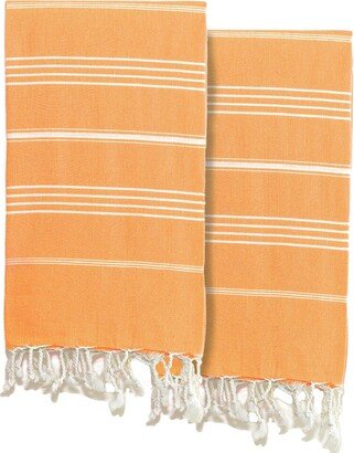 Set Of 2 Lucky Turkish Cotton Pestemal Beach Towels-AC