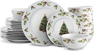 Christmas Day Dinnerware Set, Service For 8, White