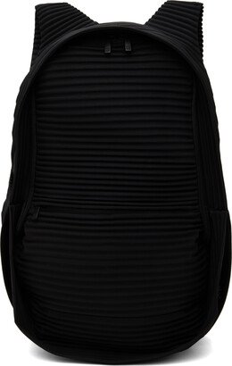 Black Pleats Daypack Backpack