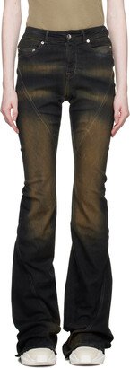 Black & Brown Bias Bootcut Jeans