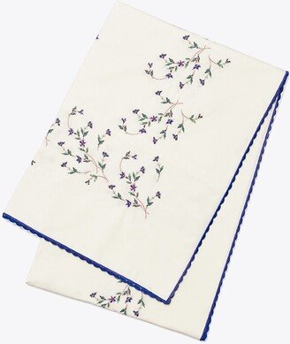 Jolie Fleur Embroidered Square Tablecloth