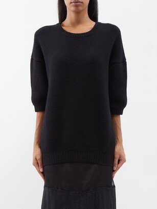 Nere Cropped-sleeve Cashmere Sweater