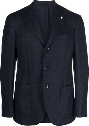 Notched-Lapel Single-Breasted Blazer-AI