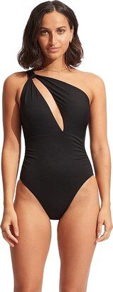 Collective One Shoulder One-Piece (Black) Women's Swimsuits One Piece