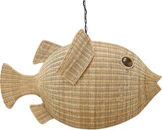 Wicker Blowfish Large Pendant