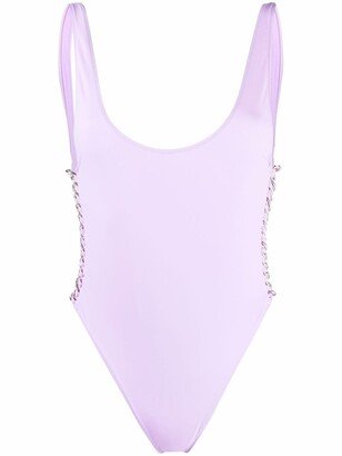 Chain Link-Trim Swimsuit